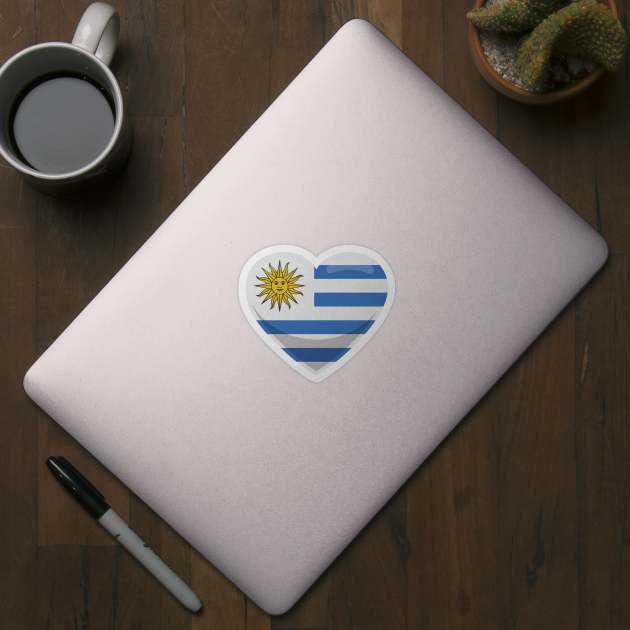 Uruguay Flag Heart by SunburstGeo